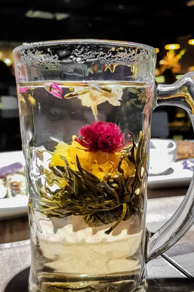 blossoming flower tea