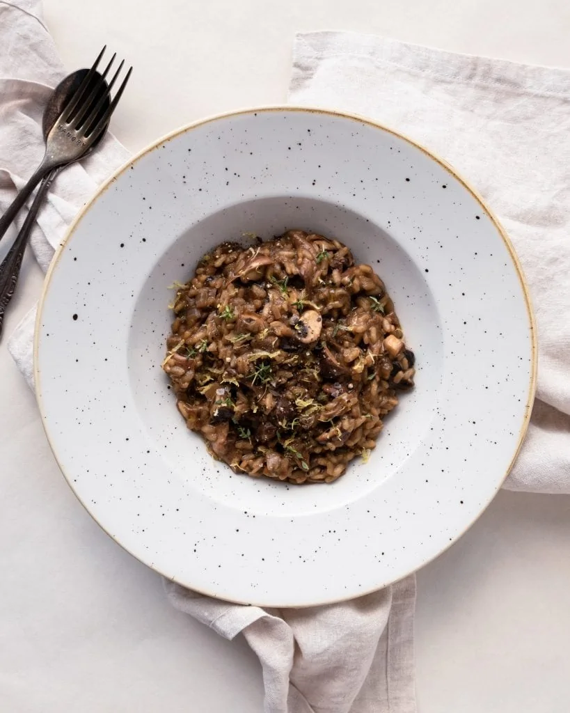 mushroom risotto from above 