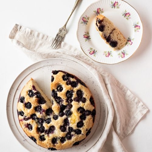 blueberry and lemon cake from above